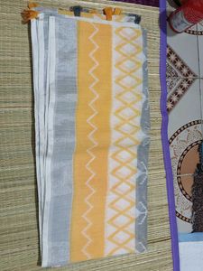 Elegant Yellow & Grey Saree