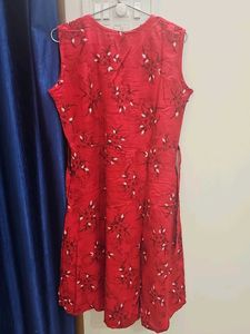 Red Floral Sleeveless Dress