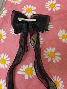 Black Sheer Bow Hair Clip