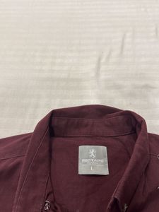Burgundy Long Sleeve Button-Down Shirt