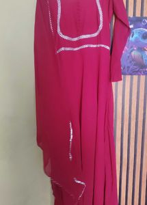 Elegant Magenta Kurta Set with Dupatta
