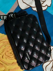 Black Quilted Crossbody Bag