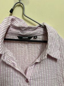 Chic Striped Tiered Shirt Dress