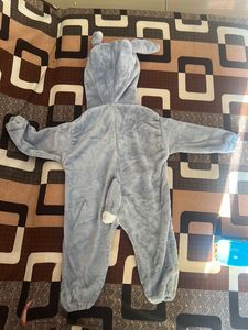 Kid Unisex Woollen Romper With Tail