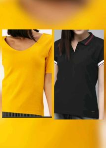 Combo Black Polo & Yellow Top
