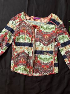 Quilted Paisley Print Jacket