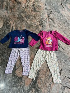 Cute Girls Pajama Set 2 Pack