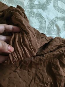 Brown Textured Kurta