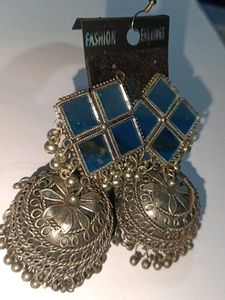 Mirror Jhumka Earrings