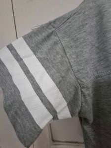 Grey Striped Comfy T-Shirt