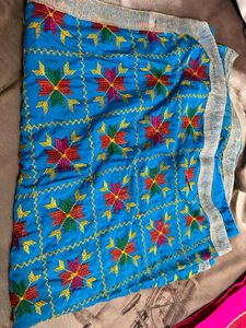Boho Embroidered Blue Dupatta