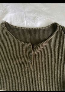 SAVANA Cozy Ribbed Henley Top