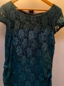 Teal Lace Sheath Dress