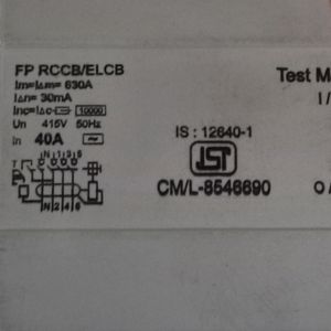 FP RCCB/ELCB. Three Phase. Full Protection From El