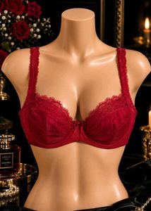 🇳🇿💫🎀Lace Trimmed Red Bra