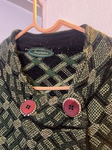 Patterned Button-Up Coat