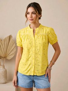 Charming Yellow Floral Blouse