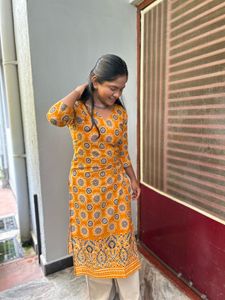 Stylish Yellow Printed Kurta