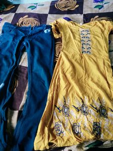 Yellow Embroidered Kurta