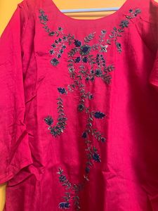 Red And Blue Sharara Set