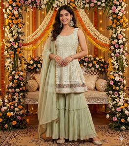 Pista Green Sharara Set