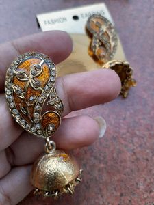 golden jhumkas