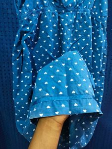 Blue Heart Print Cami Dress