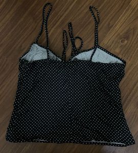 H&amp;M Black &amp; White Polka Dot Cami Top