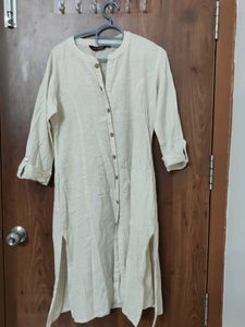 Classic Beige Linen Kurta