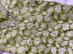 Leaf Print embroidery Kurti🌿