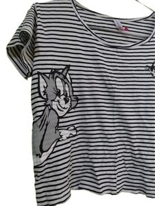 Striped Tom And Jerry Casual Crop Top