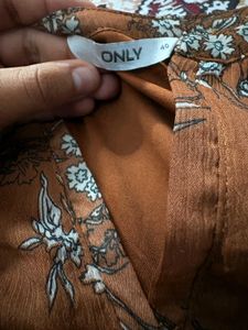 Brown Floral Print Dress