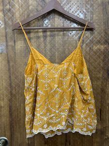 Mustard Yellow Eyelet Cami Top(Brand new)
