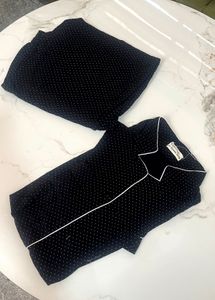 Black Polka Dot Pajama Set