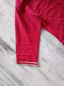 Maroon Cotton Kurta (thread pullings are there)