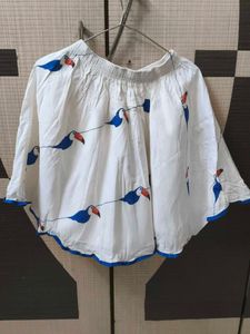 White Short WoodPecker Skirt