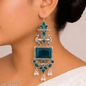 Bohemian Blue Stone Peacock Earrings