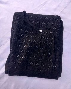 Elegant Black Sequined Kurta