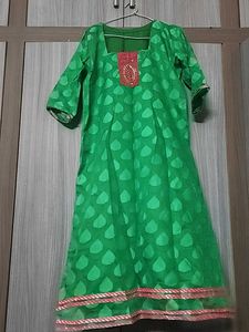 Green A Line Kurta
