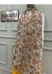 Beautiful Organza Self Design Dupatta(Beige Coour)