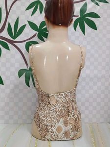 (1200)Snakeskin Print One-Piece Swimsuit