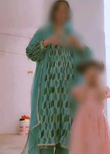 Elegant Teal Geometric Print Kurta