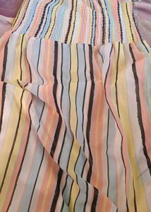 Boho Striped Off-Shoulder Midi Dress