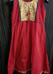 Red Paisley Sleeveless Dress