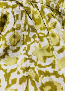 Green Floral Print Cotton Kurta with slit