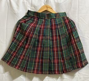 Pleated Plaid Skirt