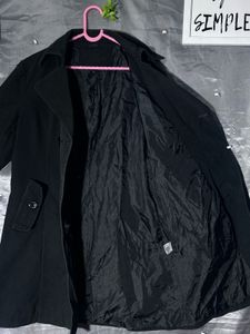Classic Black Double-Breasted Trench Coat