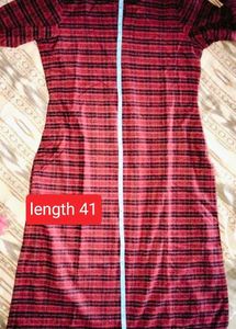 Maroon Striped kurta