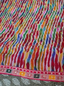 Vibrant Striped Saree with Blouse