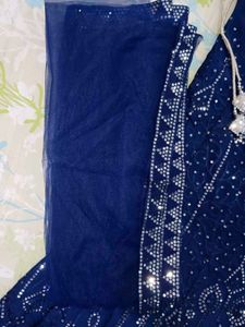 Navy Blue Sequin Lehenga Choli